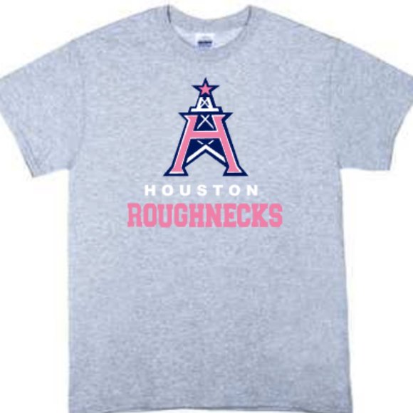 Gildan Tops - Houston Roughnecks XFL Women's Ladies Tshirt Gray